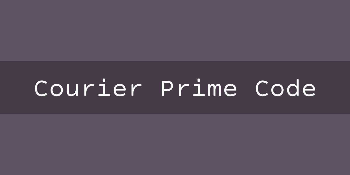 Beispiel einer Courier Prime Code Regular-Schriftart